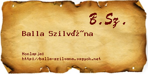 Balla Szilvána névjegykártya